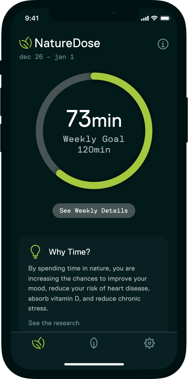 NatureDose Home Screen