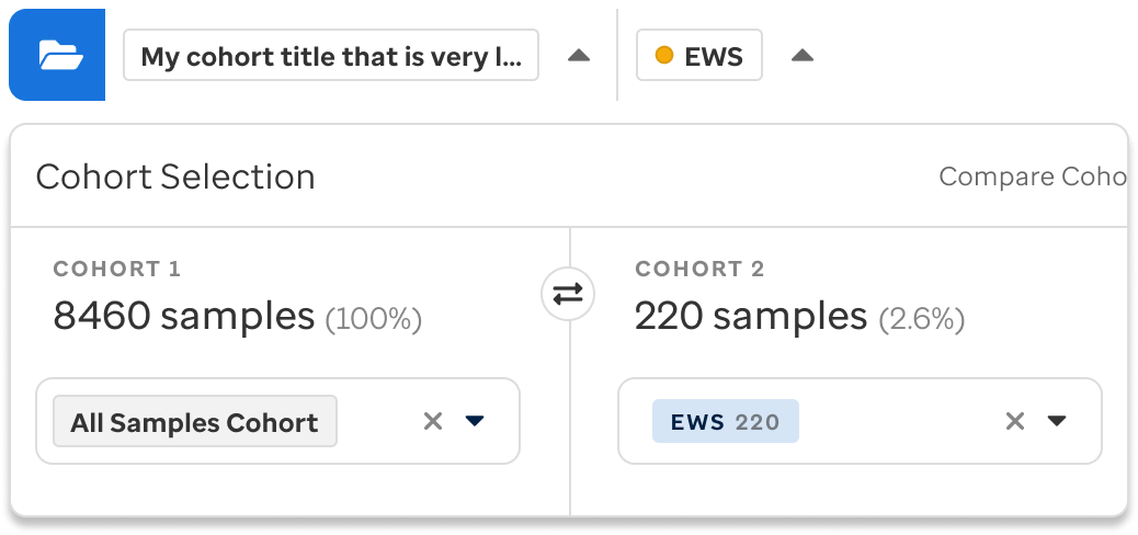 Cohort compare dropdown