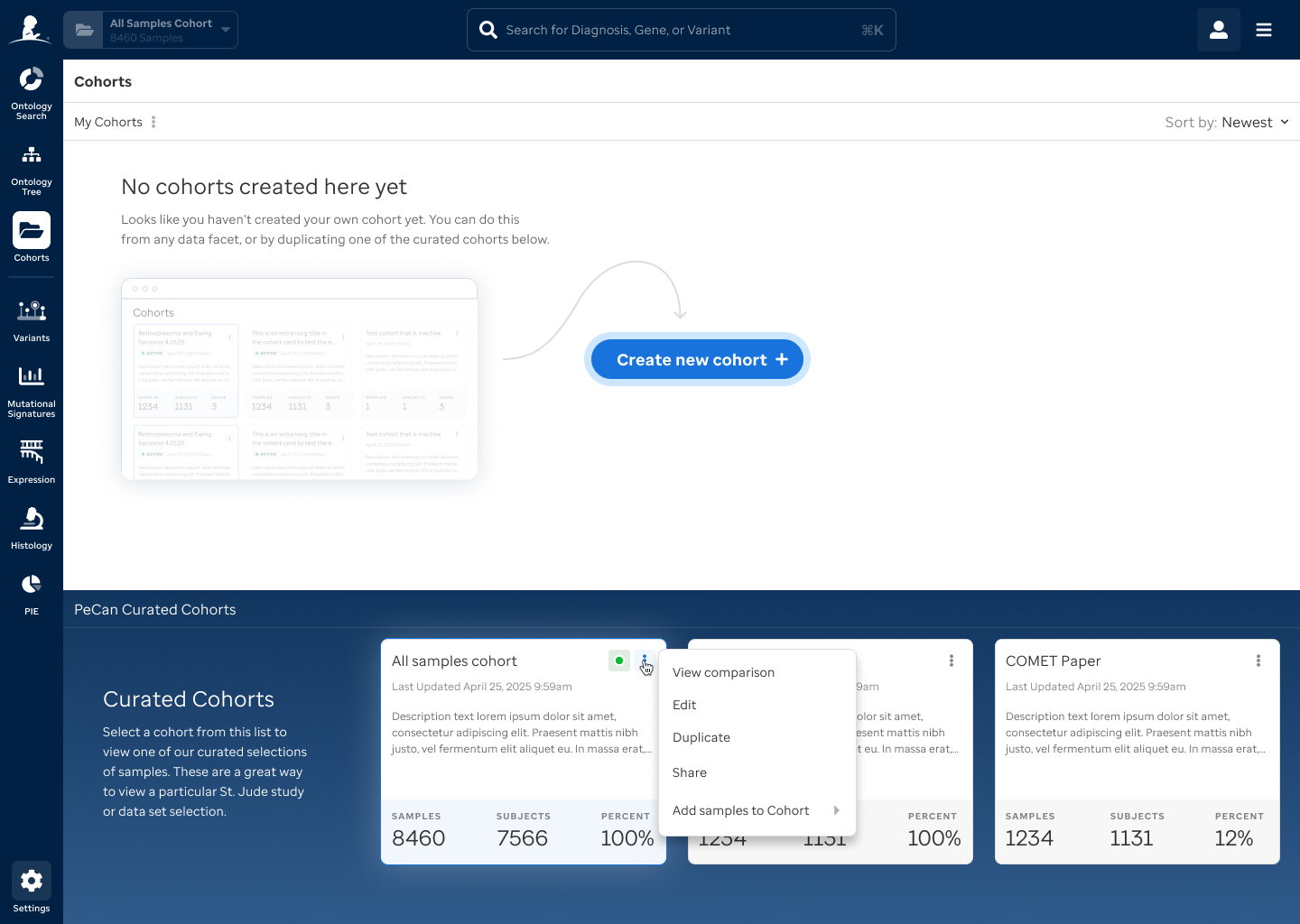 My Cohorts grid view
