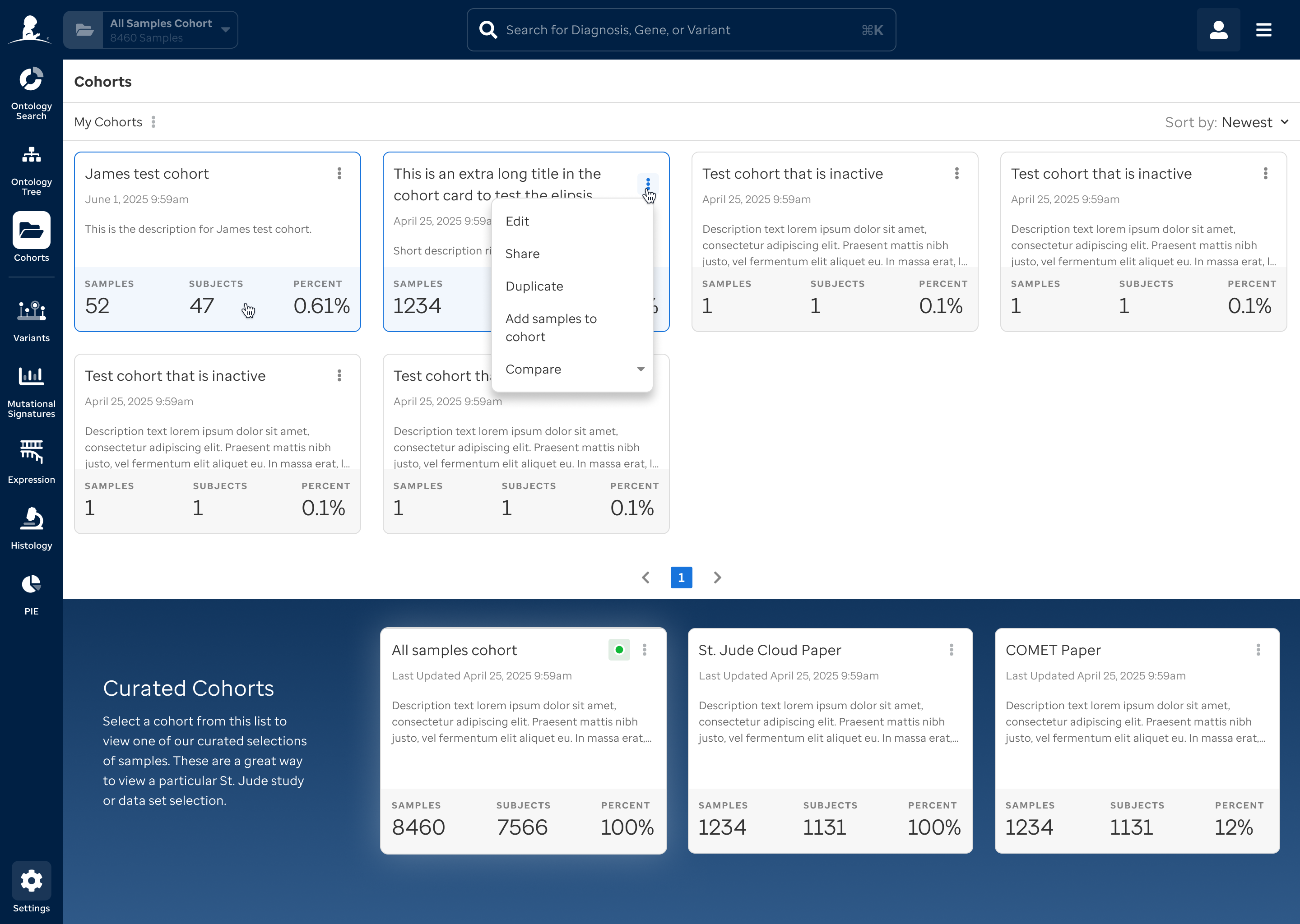 Cohorts interaction mockup