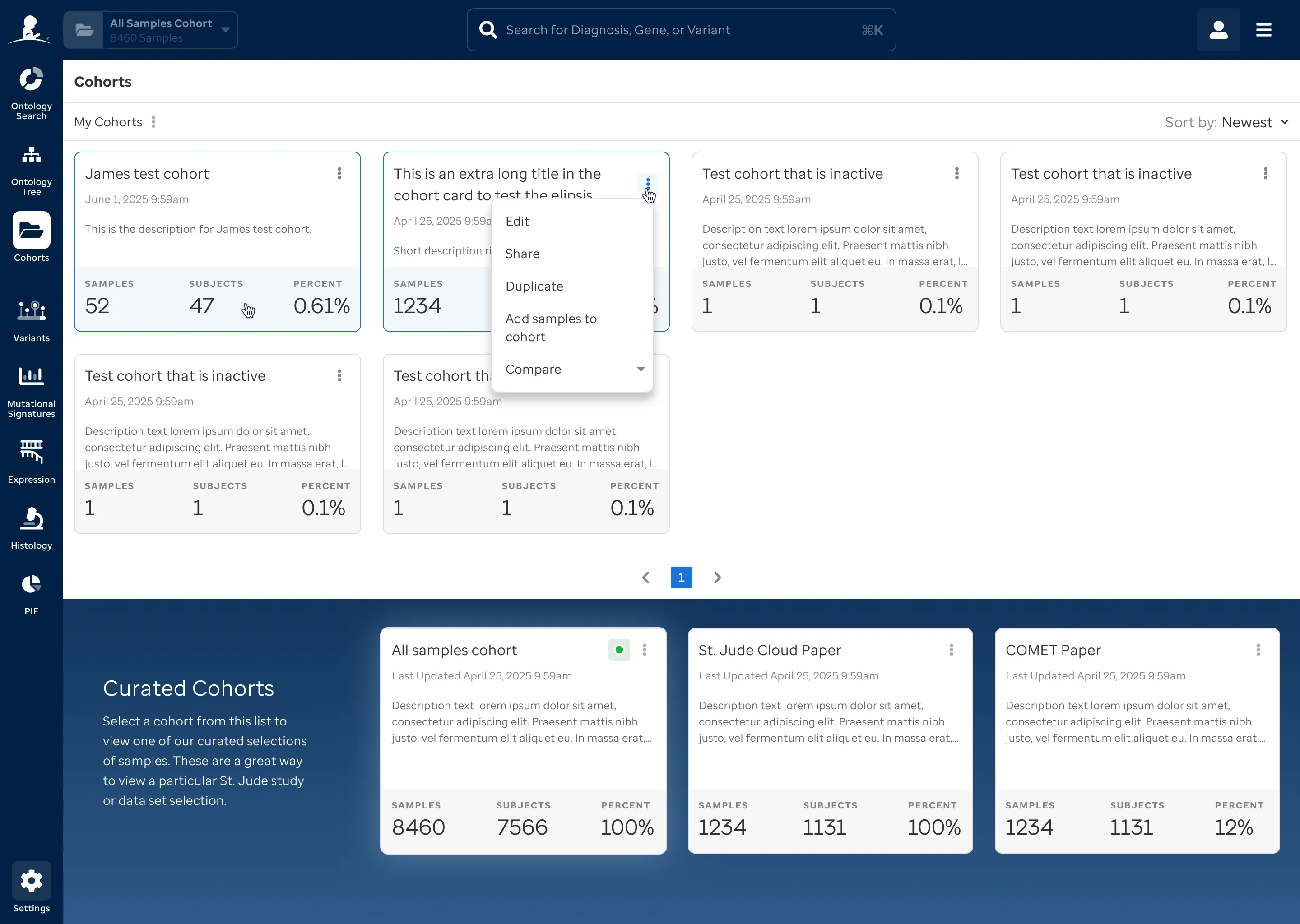 Cohorts interaction mockup