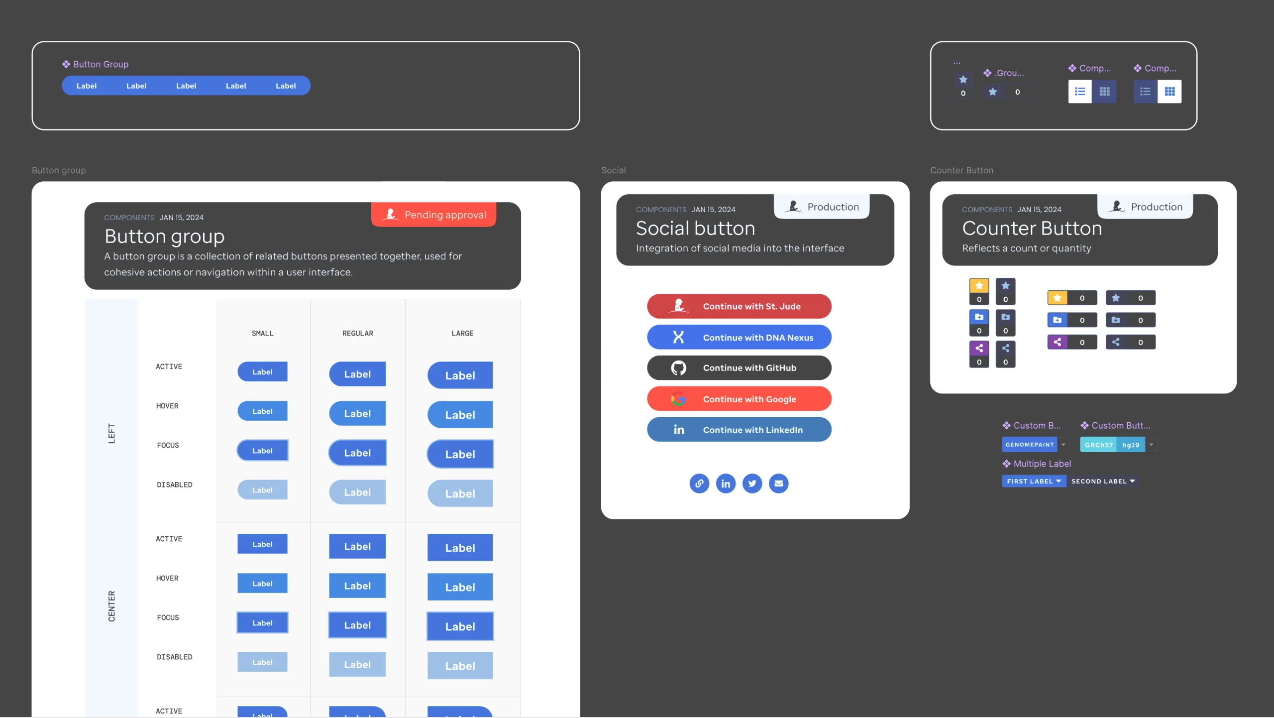 Design system buttons