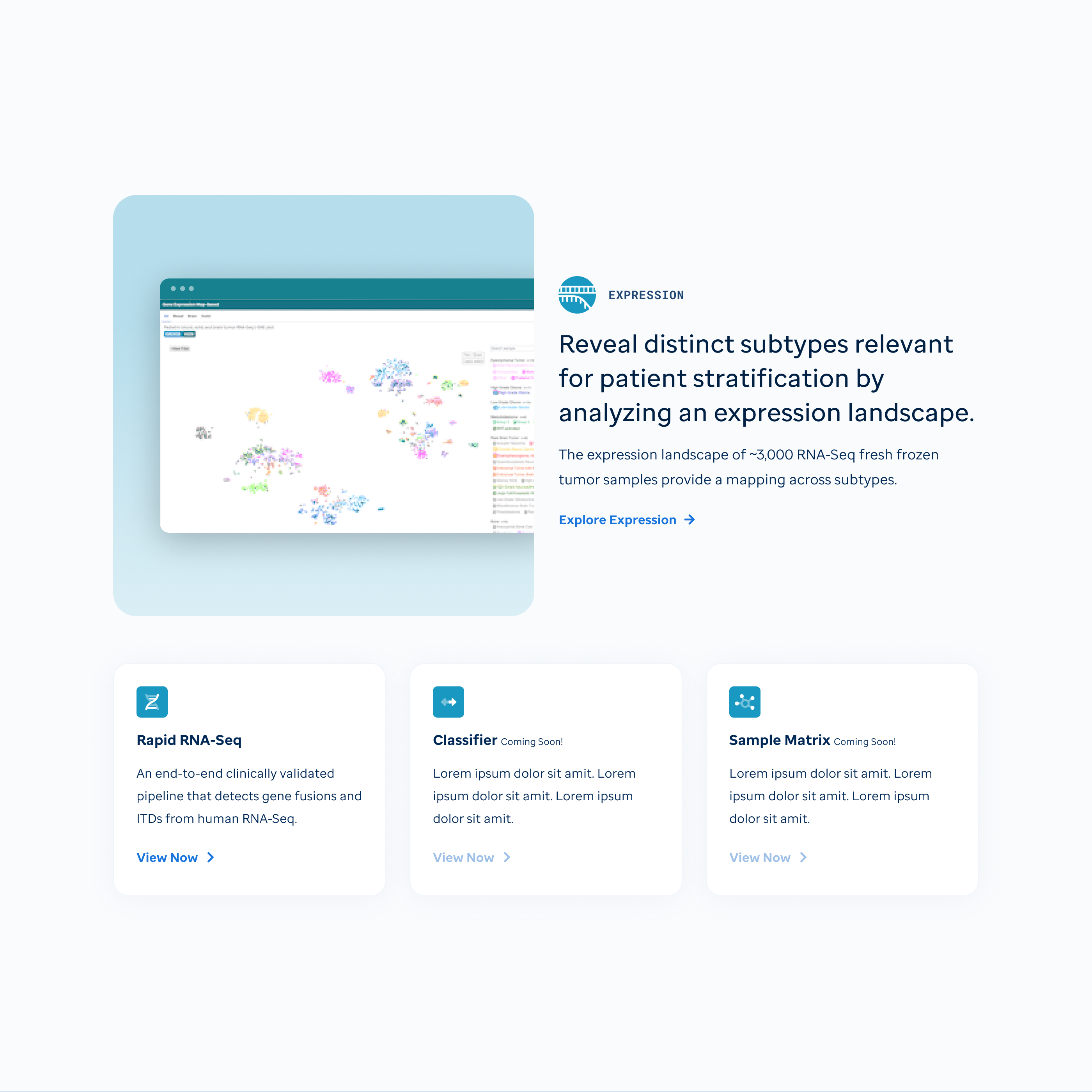 Expression data facet homepage