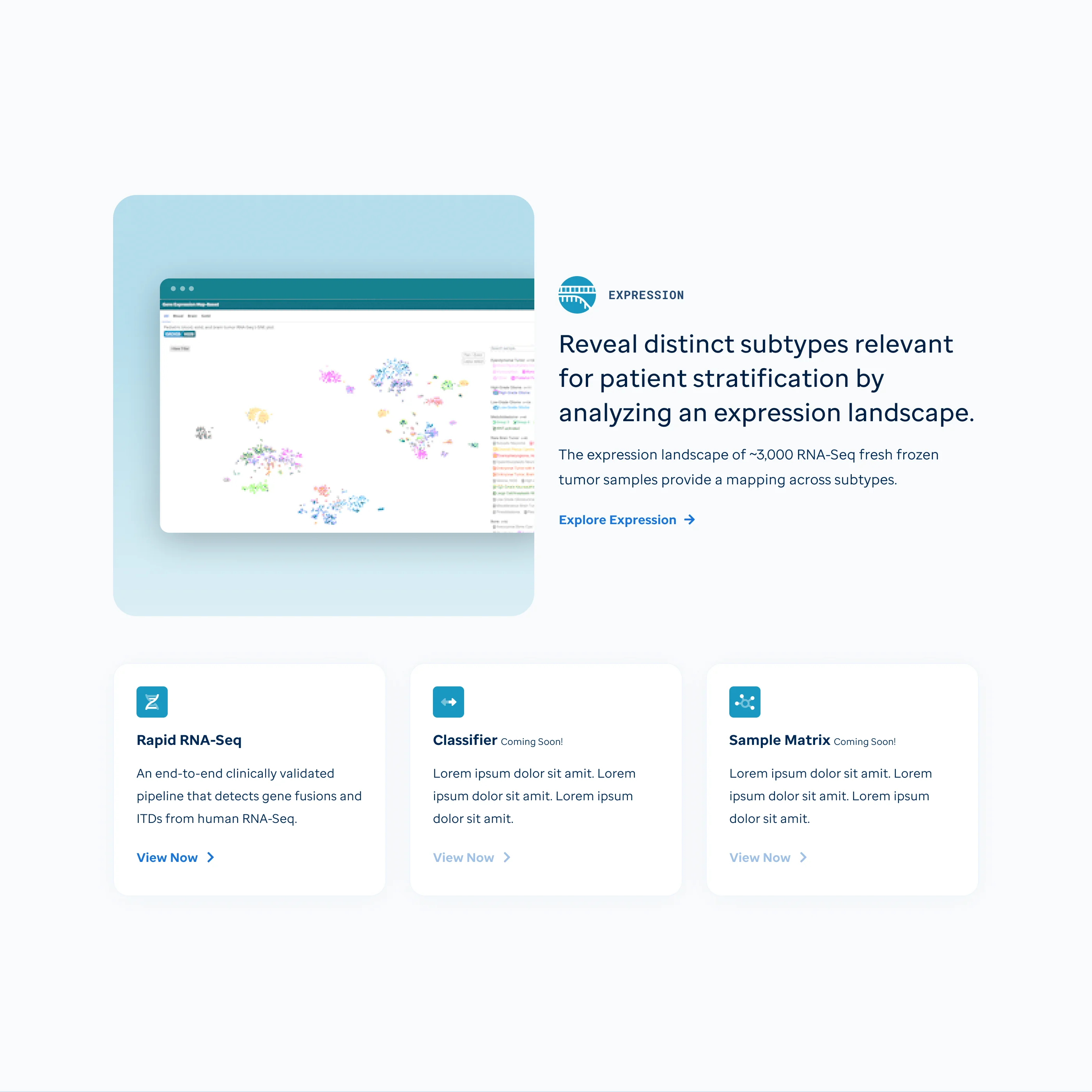 Expression data facet homepage