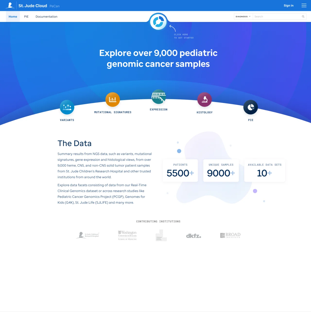 PeCan homepage hero design
