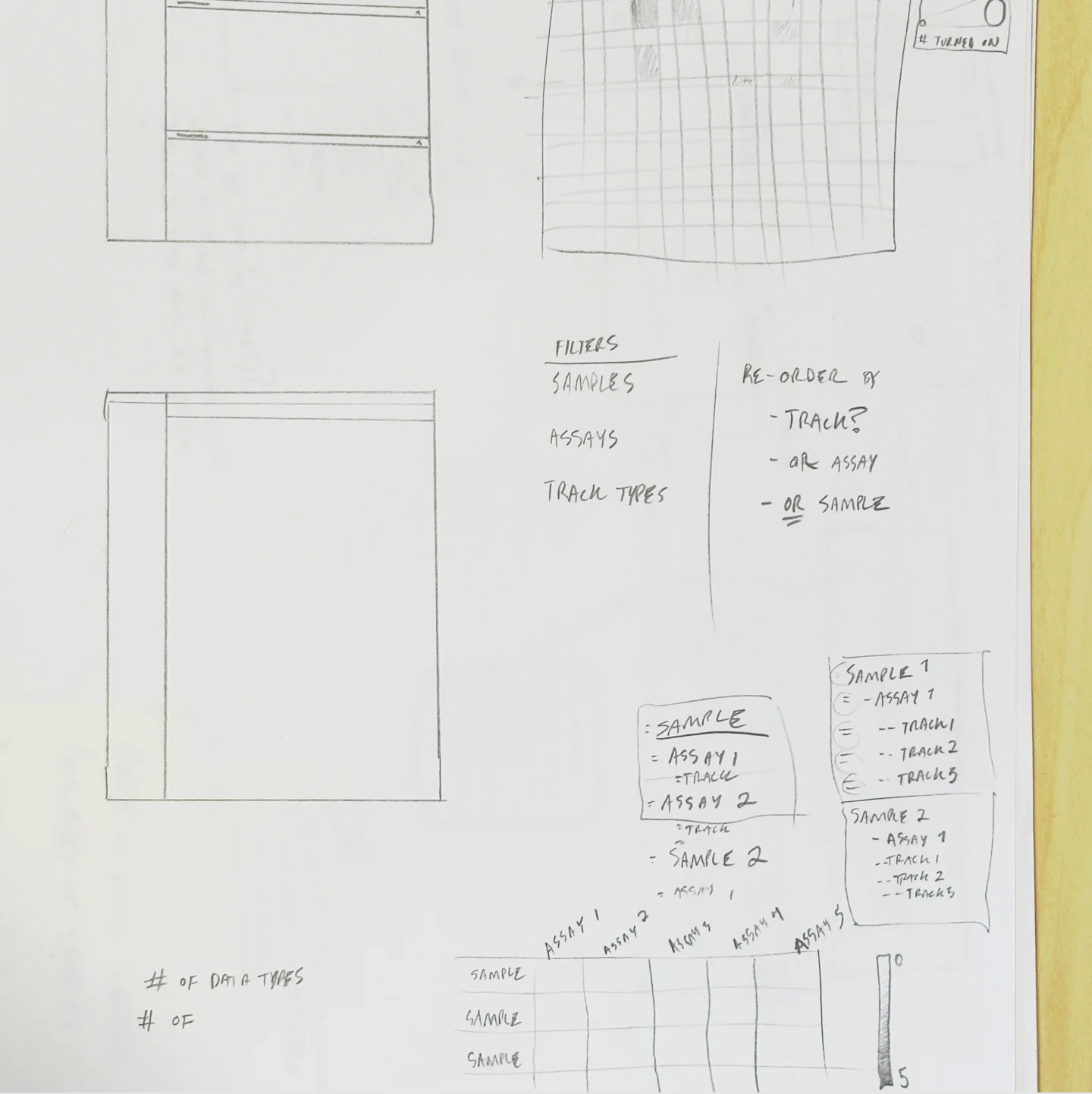 Data viz ideation sketches