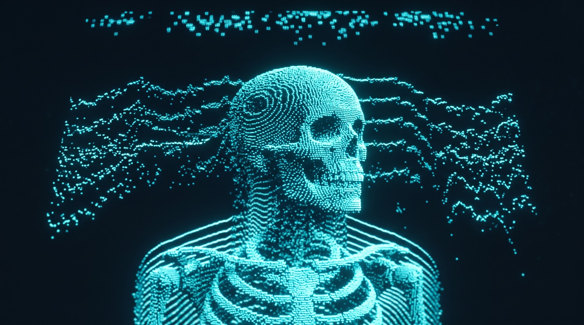 Runner card variant: dotted skeleton figure