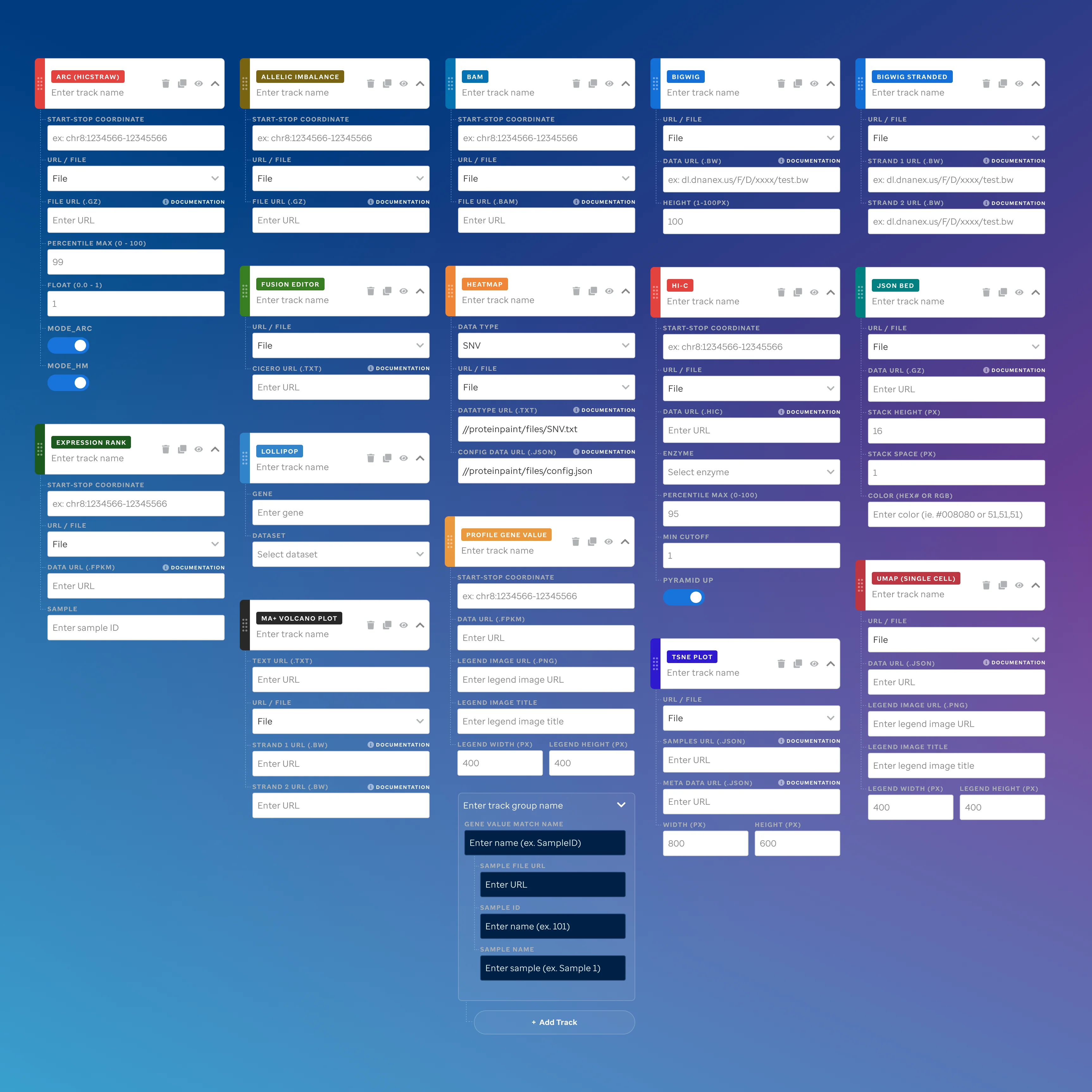 Viz track type components